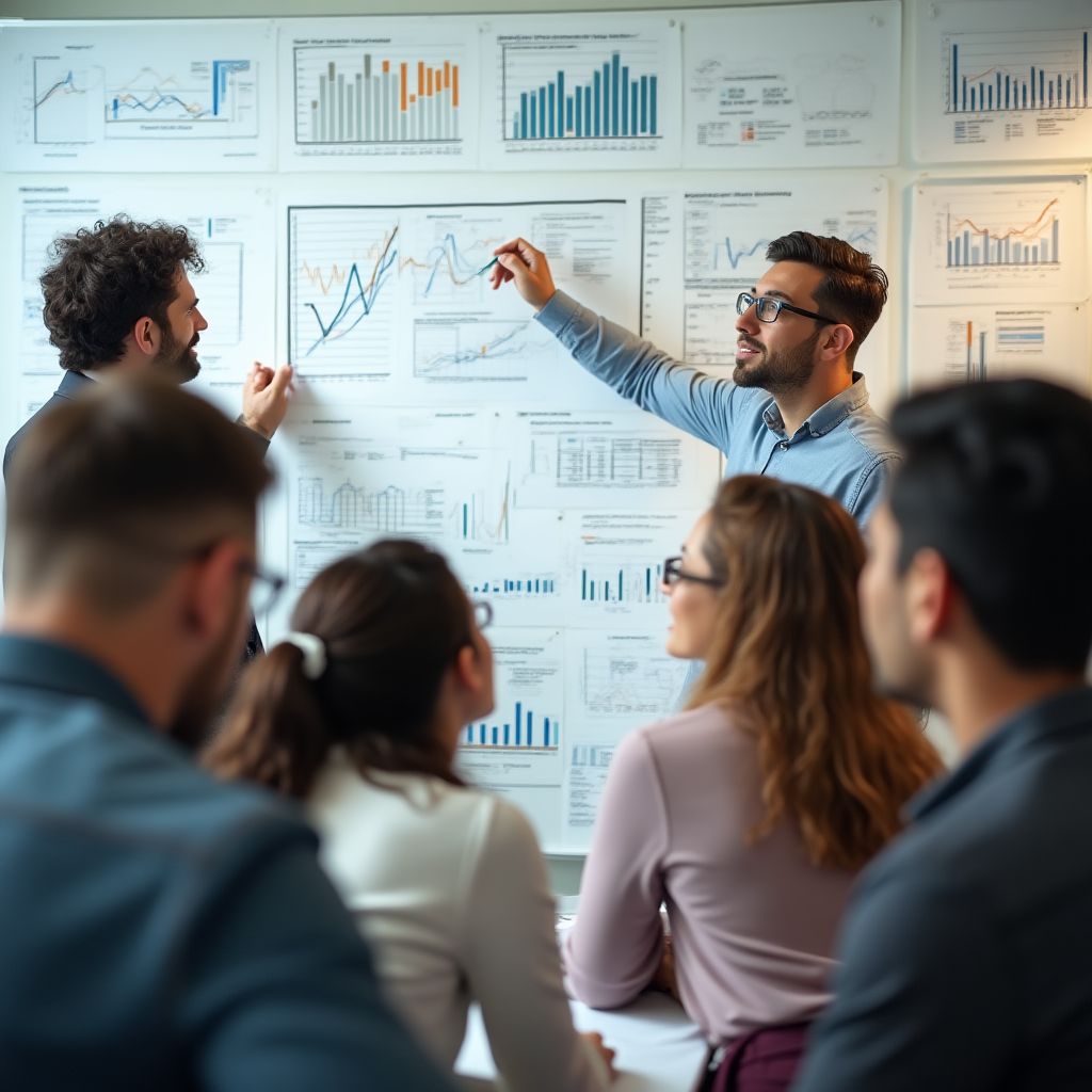Equipo en una sesión de brainstorming